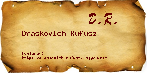 Draskovich Rufusz névjegykártya